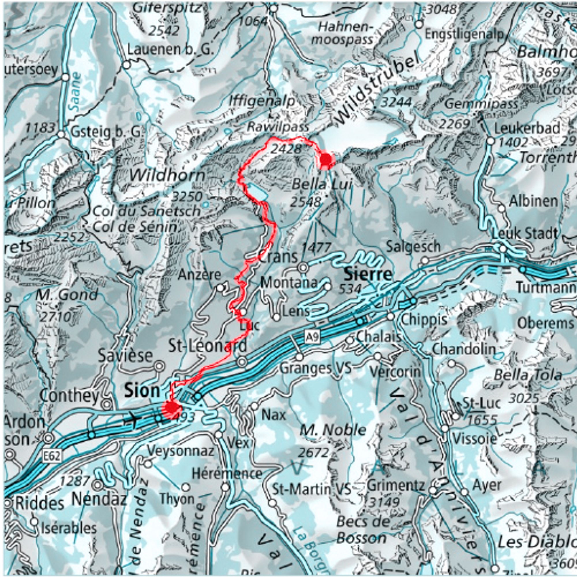 All In One - Plaine Morte Singletrail-Tour in Crans-Montana