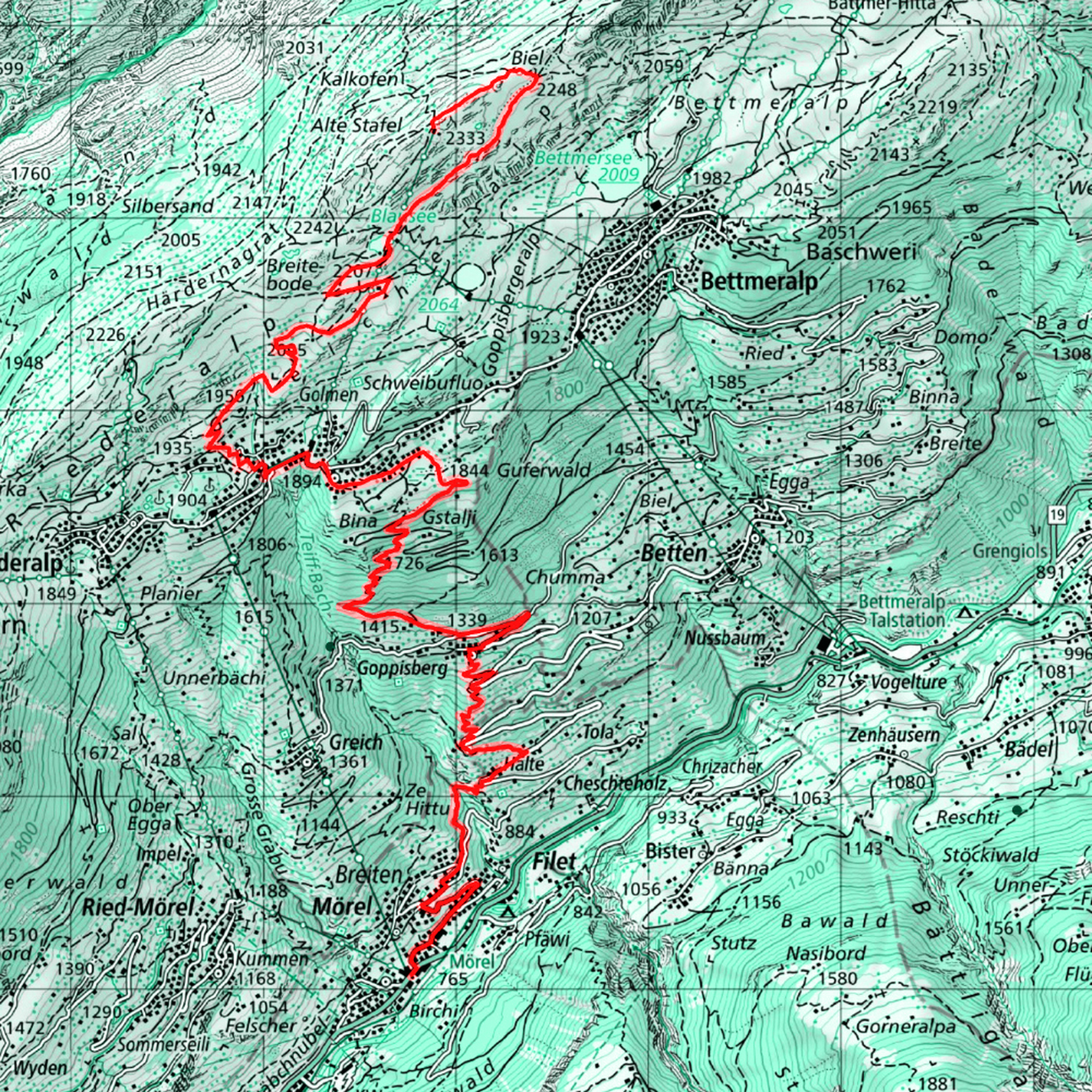 Flowtrail vor Gletscherkulisse